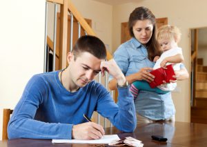 Financial problems in family of three.